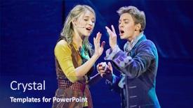  Presentation with treasure - Audience pleasing PPT theme consisting of moscow-dec-15-actors-sing backdrop and a navy blue colored foreground