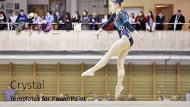  Presentation with tournament - Amazing PPT theme having moscow-dec-15-russian-gymnast backdrop and a coral colored foreground