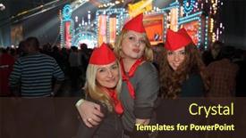  Presentation with sports fans - Theme having moscow-dec-17-happy-girls background and a tawny brown colored foreground