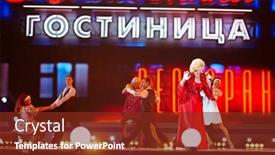  Presentation with sports festival - Presentation theme featuring moscow-dec-17-singer-aida background and a tawny brown colored foreground