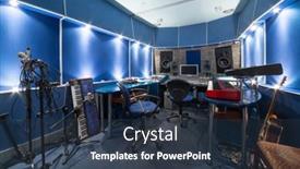  Presentation with recording studio - Presentation consisting of moscow-dec-25-control-room background and a tawny brown colored foreground