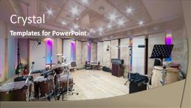  Presentation with recording studio - Audience pleasing slide set consisting of moscow-dec-25-empty-room backdrop and a gray colored foreground