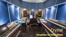  Presentation with recording studio - Audience pleasing slide set consisting of american dollars money gift isolated on white backdrop and a sky blue colored foreground