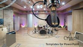  Presentation with recording studio - Amazing presentation design having moscow-dec-25-room backdrop and a  colored foreground