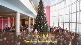  Presentation with cultural center - Beautiful presentation design featuring moscow-dec-30-people-gather backdrop and a tawny brown colored foreground