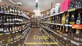  Presentation with beverages - Presentation theme featuring moscow-dec-8-shelves background and a tawny brown colored foreground