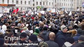  Presentation with election - Audience pleasing theme consisting of moscow-december-24-participants backdrop and a tawny brown colored foreground