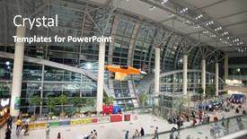  Presentation with airplane night - Audience pleasing PPT theme consisting of moscow-domodedovo-russia-july-8 backdrop and a gray colored foreground