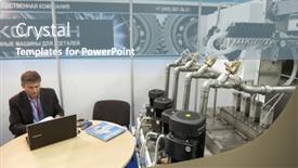  Presentation with industrial company - Slide deck featuring teaching software adults - library academic computer education internet background and a soft green colored foreground