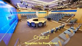  Presentation with president - Amazing slide deck having moscow-feb-28-president-hall backdrop and a coral colored foreground