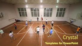  Presentation with volleyball - Colorful theme enhanced with moscow-feb-9-2017-people backdrop and a tawny brown colored foreground