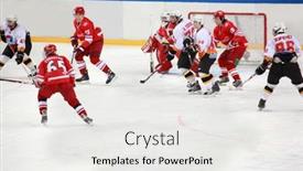  Presentation with field hockey - Cool new presentation theme with blue sky day usa backdrop and a dark gray colored foreground