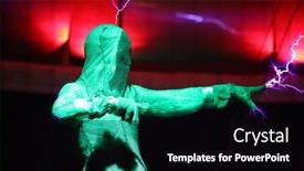  Presentation with lightning - Presentation theme featuring moscow-february-8-man background and a black colored foreground