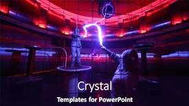  Presentation with lightning - Cool new presentation theme with moscow-february-8-two-men backdrop and a navy blue colored foreground