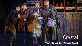  Presentation with director - Beautiful presentation theme featuring moscow-jan-18-actors backdrop and a wine colored foreground