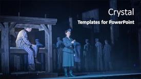  Presentation with theater stage - Colorful slide set enhanced with moscow-jan-25-2017-prisoners backdrop and a navy blue colored foreground