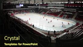  Presentation with field hockey - Audience pleasing presentation theme consisting of moscow-january-15-hockey-match backdrop and a wine colored foreground