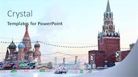  Presentation with rink - Theme featuring moscow-january-25-gum-skating background and a cool aqua colored foreground