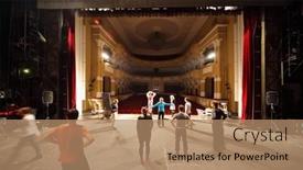  Presentation with january - Slide deck featuring moscow-january-27-actors-rehearse background and a  colored foreground