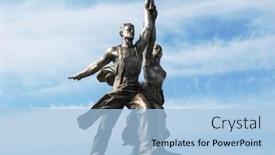  Presentation with soviet russia - Slide deck featuring moscow-july-13-famous-soviet background and a light blue colored foreground