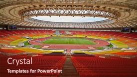  Presentation with sports arena - Cool new PPT layouts with moscow-jun-11-grand-sports backdrop and a tawny brown colored foreground