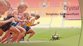  Presentation with olympic race - Slide set featuring moscow-jun-11-start background and a coral colored foreground