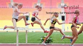  Presentation with overcome - Beautiful slide set featuring moscow-jun-11-women-each backdrop and a coral colored foreground