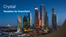  Presentation with dark night - Beautiful slide deck featuring moscow-jun-4-2015-futuristic backdrop and a ocean colored foreground