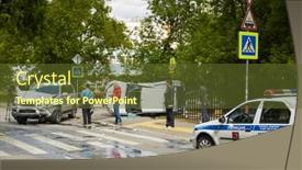  Presentation with intersection - Beautiful PPT theme featuring moscow-jun-4-serious-car backdrop and a tawny brown colored foreground