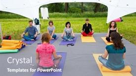  Presentation with jazz - Presentation theme consisting of moscow-june-14-people-attend background and a gray colored foreground