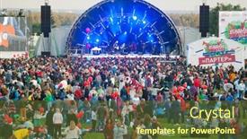  Presentation with jazz - Slides with moscow-june-14-people-attend background and a tawny brown colored foreground