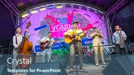  Presentation with director - Cool new presentation theme with moscow-june-15-director-azovskogo backdrop and a ocean colored foreground