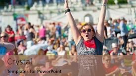  Presentation with jazz - Theme having moscow-june-15-people-attend background and a coral colored foreground