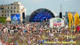  Presentation with jazz - Cool new presentation design with moscow-june-16-people-attend backdrop and a violet colored foreground