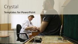  Presentation with recruitment - Beautiful presentation theme featuring moscow-june-18-conscripts backdrop and a soft green colored foreground