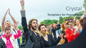  Presentation with jazz - Cool new slide set with moscow-june-20-2015-people backdrop and a sky blue colored foreground