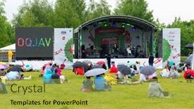  Presentation with jazz - Slide deck having moscow-june-20-2015-people background and a yellow colored foreground