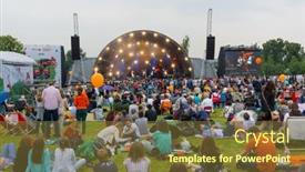  Presentation with jazz - Slide deck enhanced with moscow-june-20-2015-people background and a tawny brown colored foreground