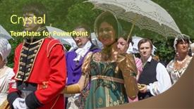  Presentation with vintage women - Presentation design featuring moscow-june-2015-men background and a  colored foreground