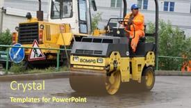  Presentation with road repair - Slide set having moscow-june-22-brigade background and a tawny brown colored foreground