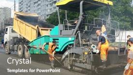  Presentation with road repair - Amazing presentation having moscow-june-22-brigade backdrop and a gray colored foreground