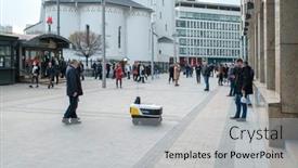  Presentation with autonomous robot - Presentation design featuring moscow-june-26-2021-modern background and a light gray colored foreground