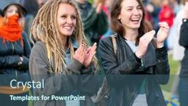  Presentation with jazz - Colorful PPT layouts enhanced with moscow-june-3-people-cheer backdrop and a ocean colored foreground