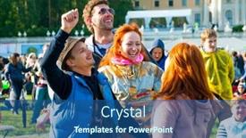  Presentation with jazz - Presentation having moscow-june-3-people-cheer background and a ocean colored foreground