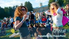  Presentation with jazz - Theme with moscow-june-5-people background and a ocean colored foreground