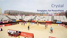  Presentation with volleyball - Theme featuring moscow-june-6-area background and a sky blue colored foreground