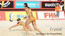  Presentation with beach volleyball - Colorful slides enhanced with moscow-june-6-athletes backdrop and a lemonade colored foreground