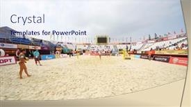  Presentation with tournament - PPT layouts consisting of moscow-june-6-volleyball-court background and a sky blue colored foreground