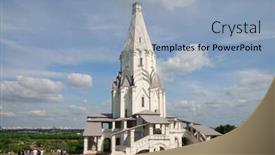  Presentation with god - Theme featuring moscow-kolomenskoe-god-rising-temple background and a light blue colored foreground