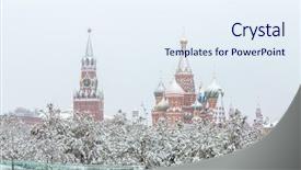 Presentation with russia - PPT theme with moscow kremlin in winter russia background and a sky blue colored foreground